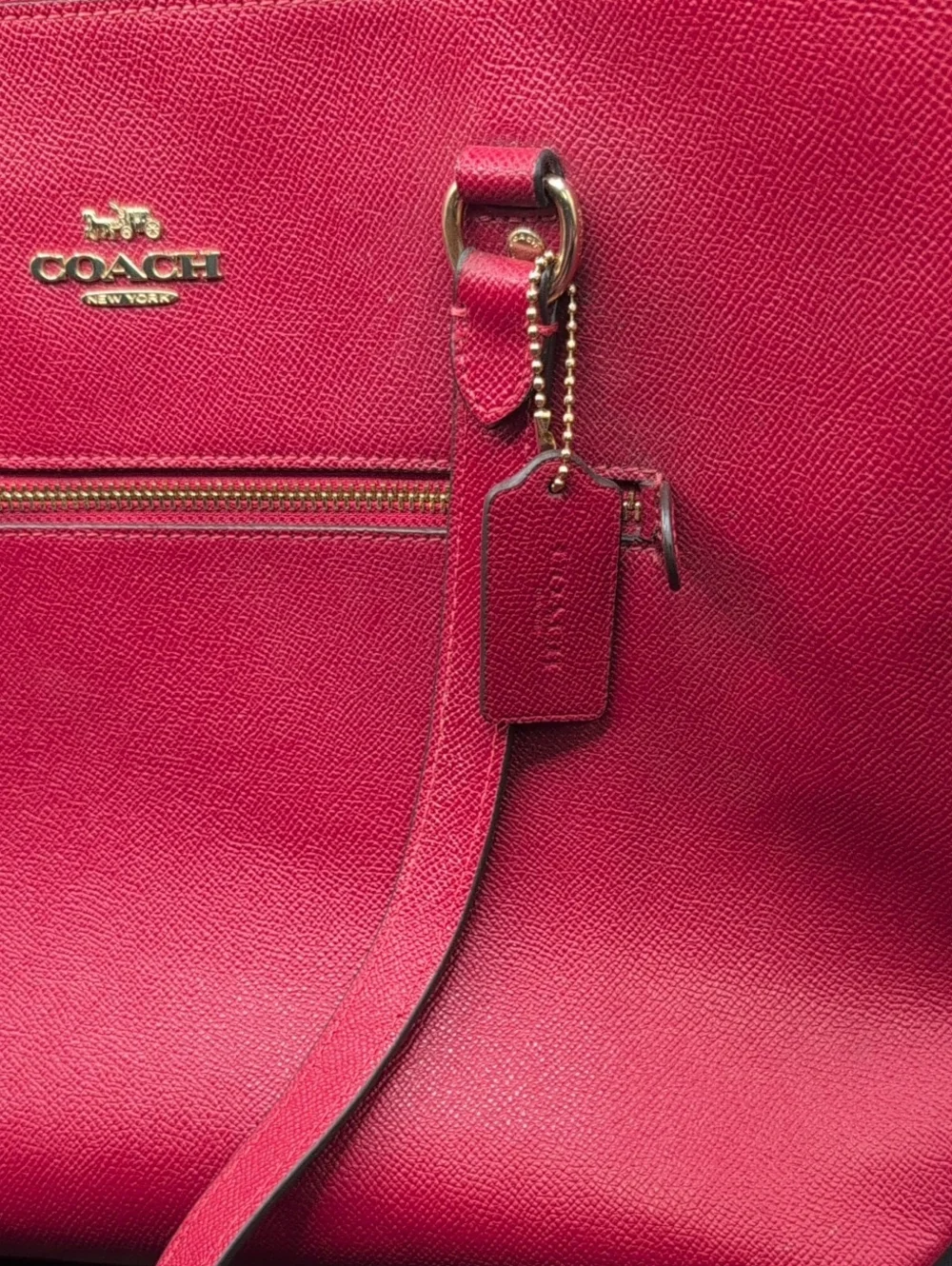Coach tote bag Crossgrain Leather Gallery Tote.  Red.  retail $350